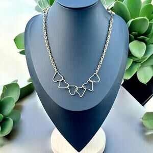 Heart Necklace Chain Gold Tone Open Link Long Love Layering Gwen Vintage 30”